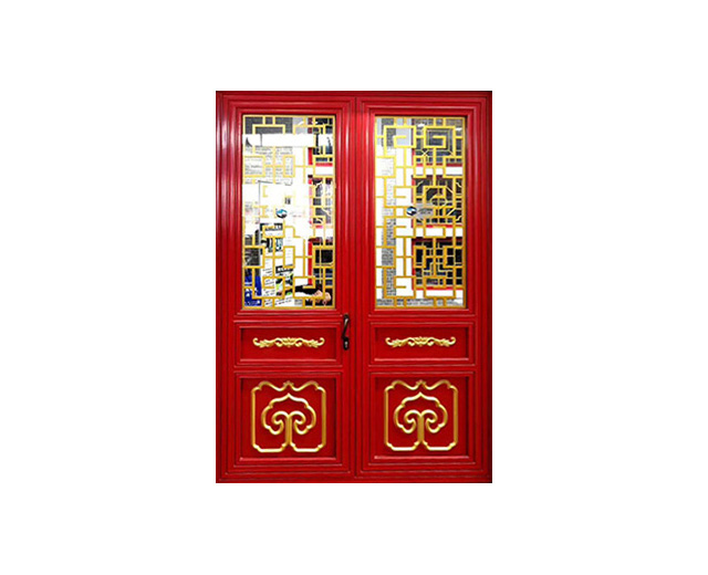 中國(guó)紅 中式復(fù)古門(mén)窗